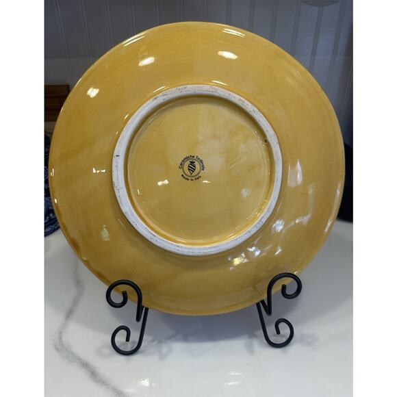 Italian Ceramic Pottery Plate Plate 14" Ceramiche Tadinate Made in Italy Yellow - Picture 2 of 4